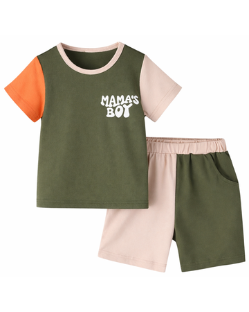 MAMA'S BOY PANEL SHORT SET