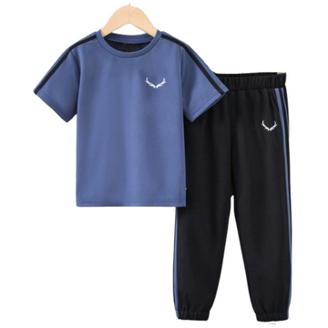 LIGHT BULE & B TROUSER SET