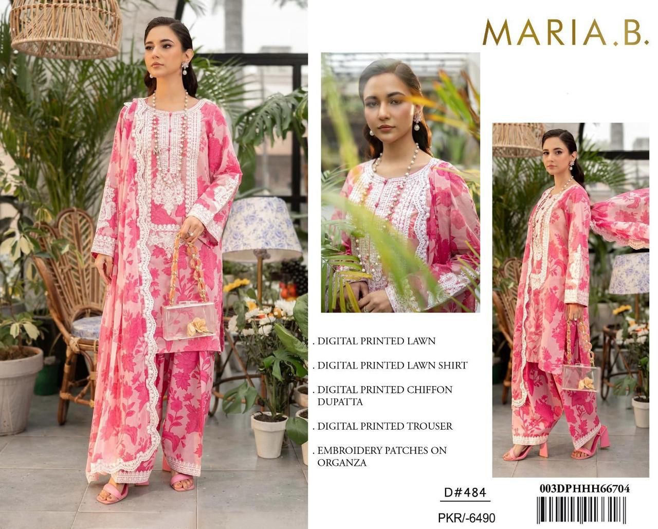 Maria B 3PC Embroidered Lawn Suit