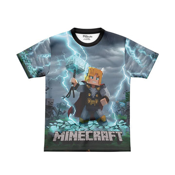 DIGITAL POLYESTER - FROST CRAFT THOR MINECRAFT TEE DG01198AO