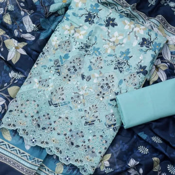 ❁Bin Saeed Fancy Luxury Embroidery Chickenkari 3PICES Lawn COLLECTION❁