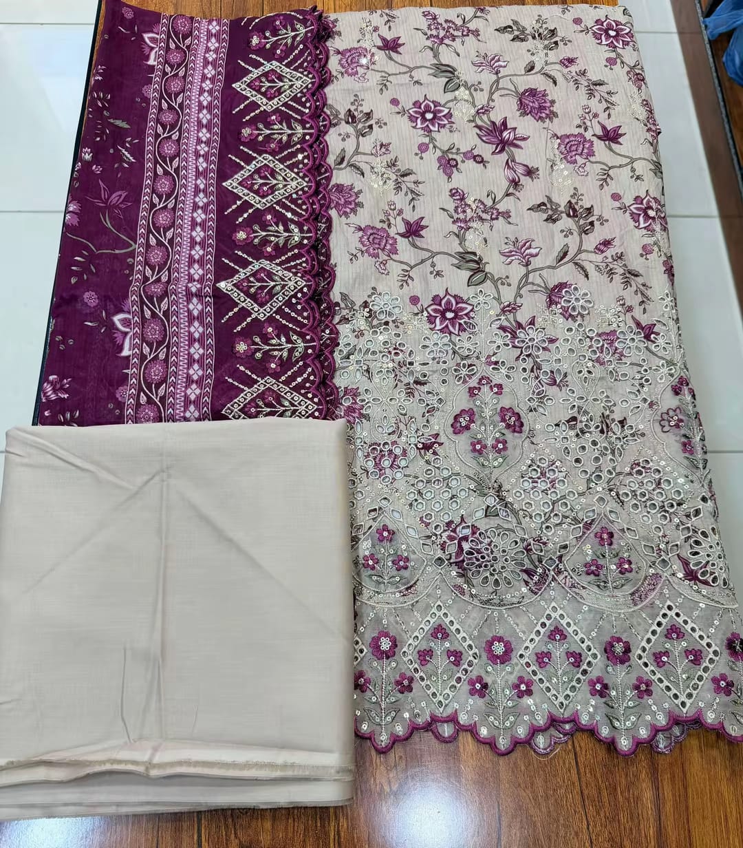 ❁Bin Saeed Fancy Luxury Embroidery Chickenkari 3PICES Lawn COLLECTION❁