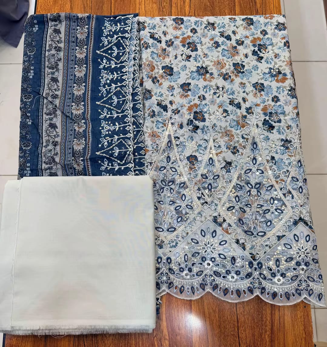 ❁Bin Saeed Fancy Luxury Embroidery Chickenkari 3PICES Lawn COLLECTION❁