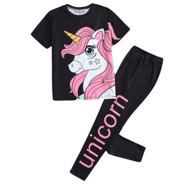 BLACK UNICORN TROUSER SET