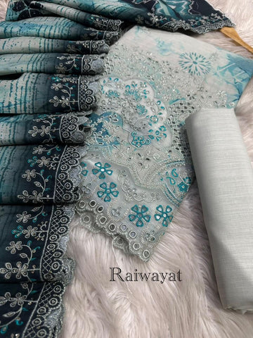 ❁Riwayat Luxury Embroidery Chickenkari 3PICES Lawn COLLECTION❁