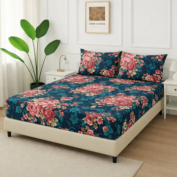 Coral Flower -Fitted Bedsheet Set