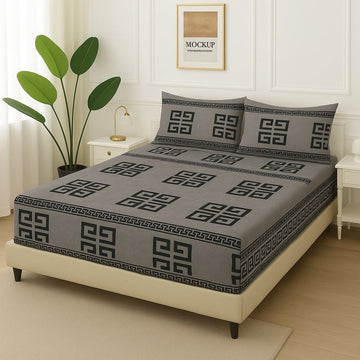 GREY GUCCI- Fitted Bedsheet Set
