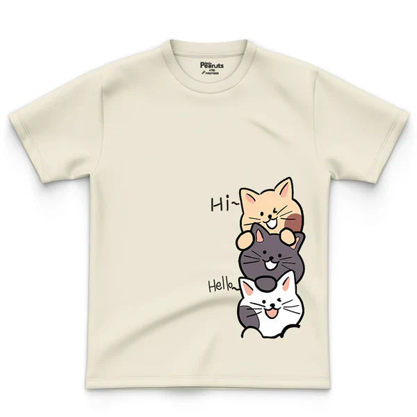 LEFTOVER - COTTON - HI CATS HELLO TEE