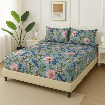 Pink Daisy -Fitted Bedsheet Set