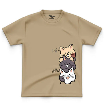 LEFTOVER - COTTON - HI CATS HELLO TEE